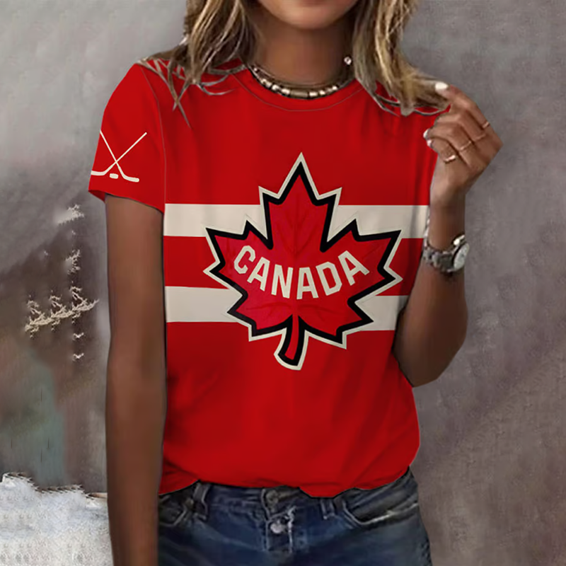 Abstract Retro Champion Canadian Hockey Art Print T-shirt elevenforest