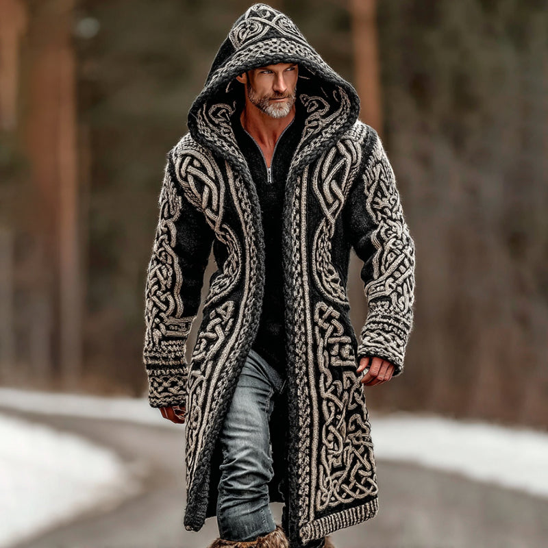 Men's Viking Celtic Knot Button Down Cozy Cardigan Sweater artswardrobe