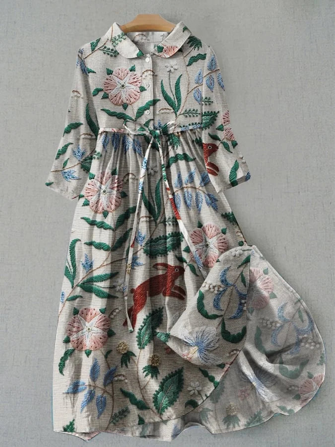 KS | Floral maxi dress with buttons