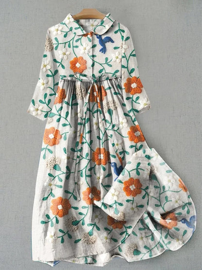 KS | Floral maxi dress with buttons