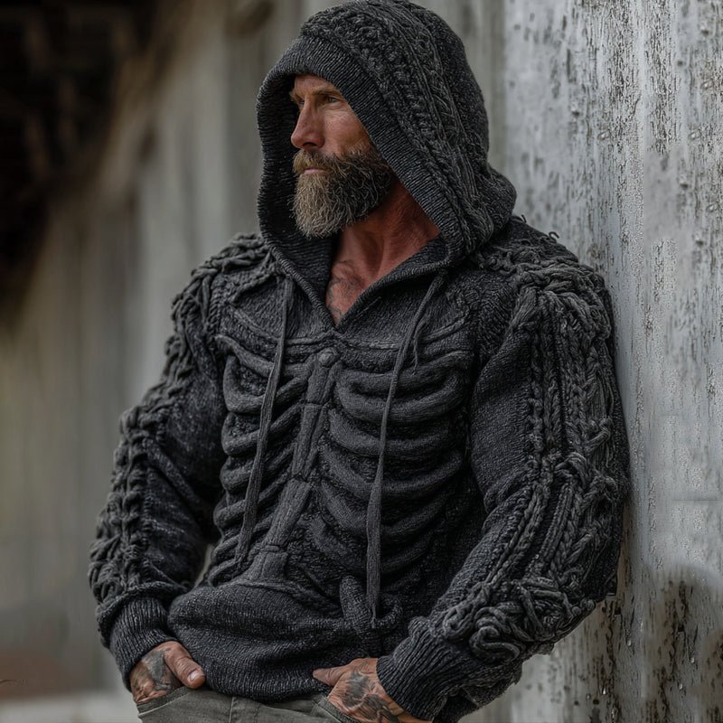 Men's 3d Human Skeleton Hooded Sweater artswardrobe