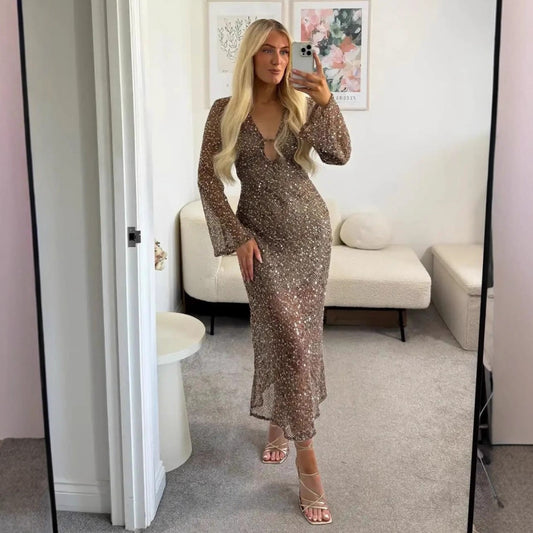 Christmas Party Sequin maxi dress