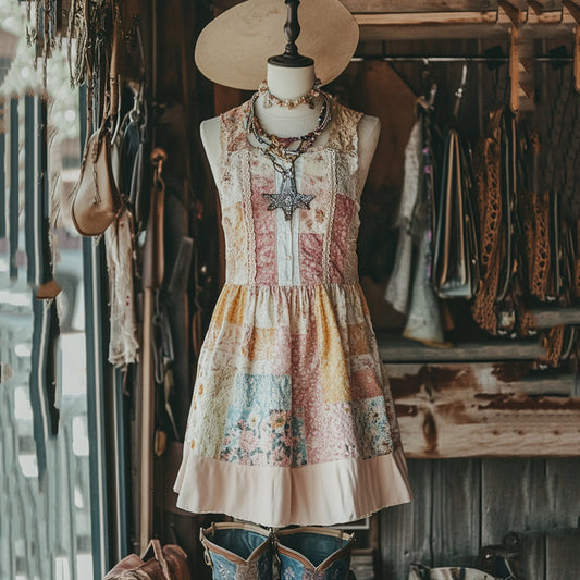 Women's Vintage Bohemian Floral Sleeveless Dress elevenforest