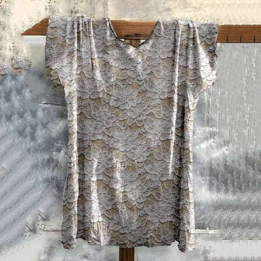 Vintage Hollow Lace Floral Cotton T-shirt elevenforest