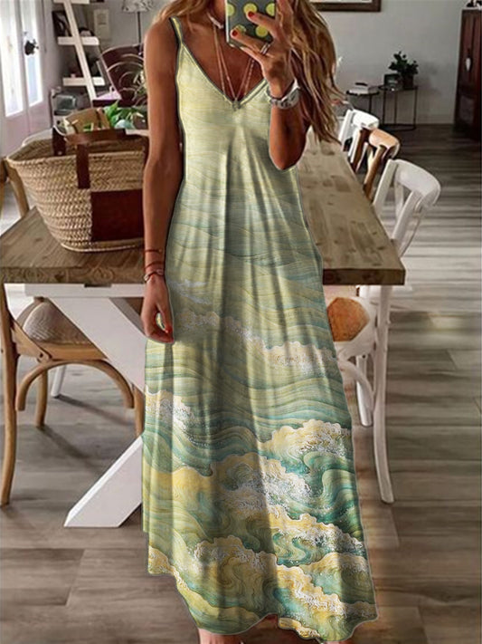 Waves Ancient Japanese Art Cami Maxi Dress elevenforest