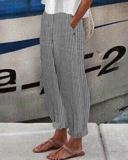 KS | Striped Loose Pants