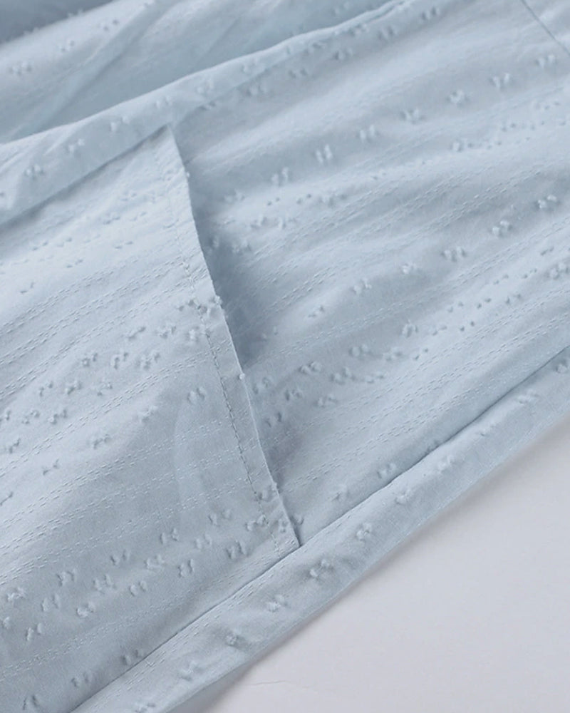 KS | A-line mini dress with V-neck, 3/4 sleeves and pockets