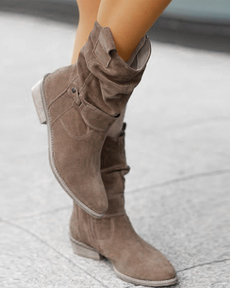 KS | Mid-calf boots with strap detail