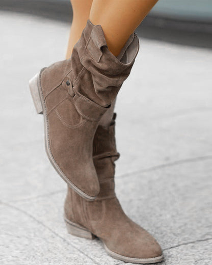 KS | Mid-calf boots with strap detail