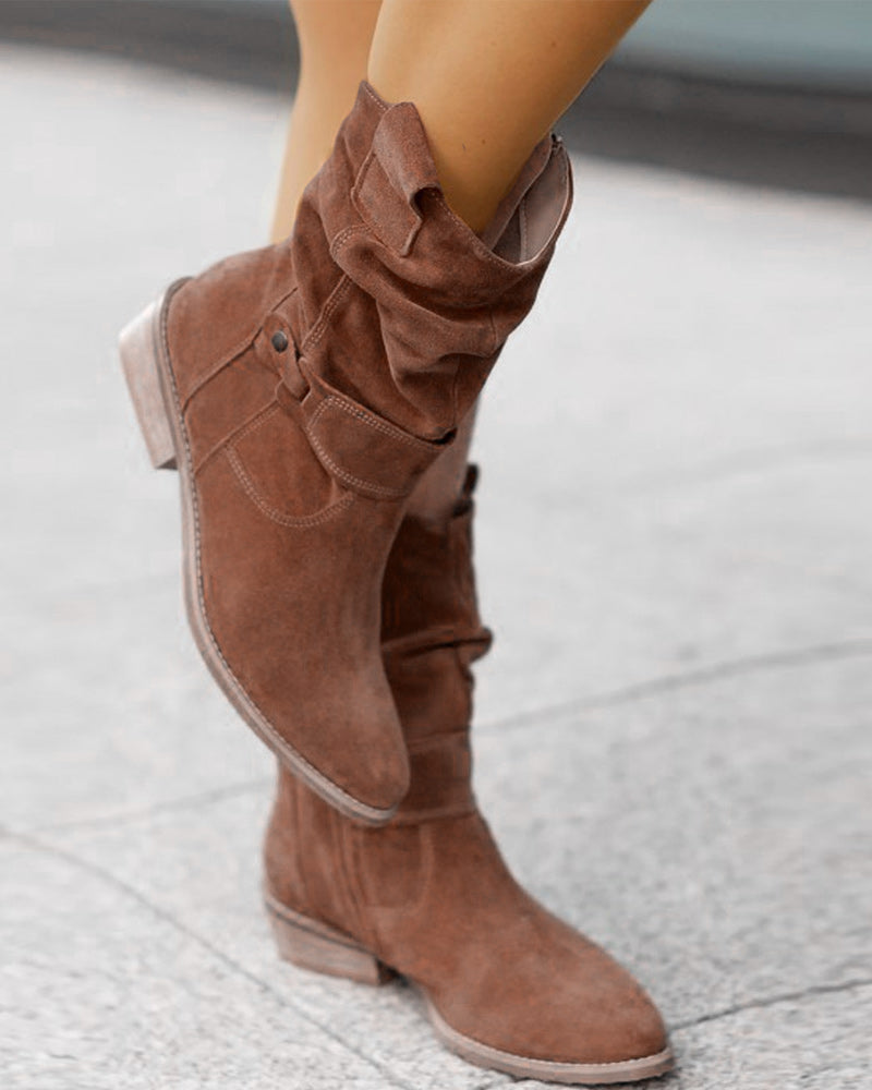 KS | Mid-calf boots with strap detail