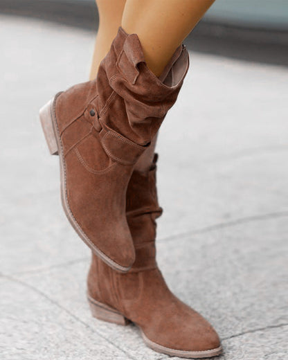 KS | Mid-calf boots with strap detail
