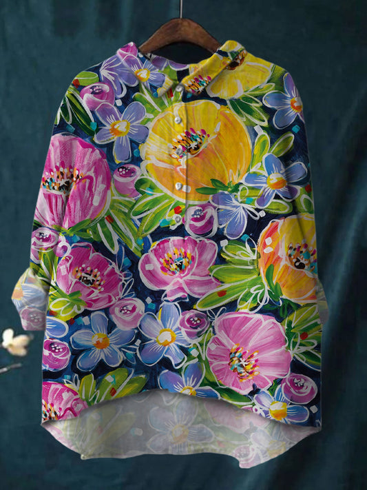 Women's Colorful Floral Print Shirt