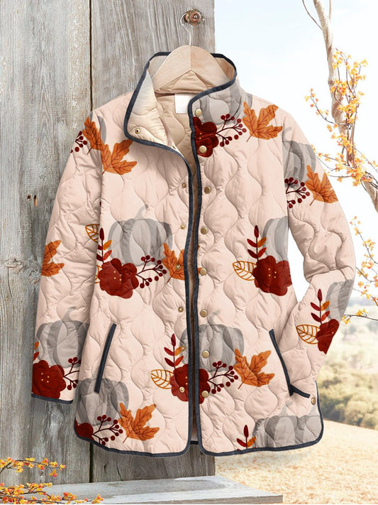 Women's Cozy Season Print Casual Quilted Cardigan