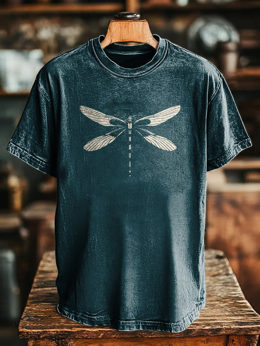 Dragonfly Vintage Art Print Casual T-shirt For Men And Women