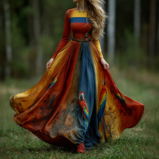 Women's Support Venezuela Gradient V-neck Midi Dress elevenforest