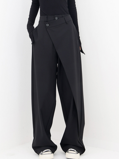 KS | Trendy asymmetric trousers with wide legs