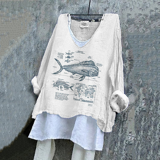 Dolphin Fish Biology Print Women's T-Shirt elevenforest