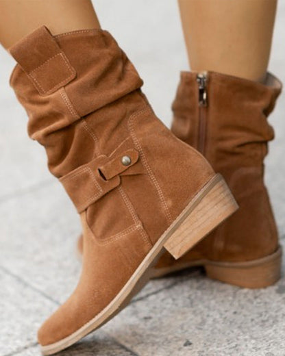 KS | Mid-calf boots with strap detail