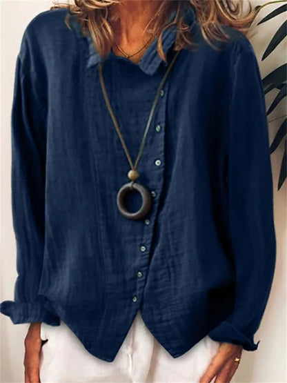 KS | Asymmetric button-up blouse