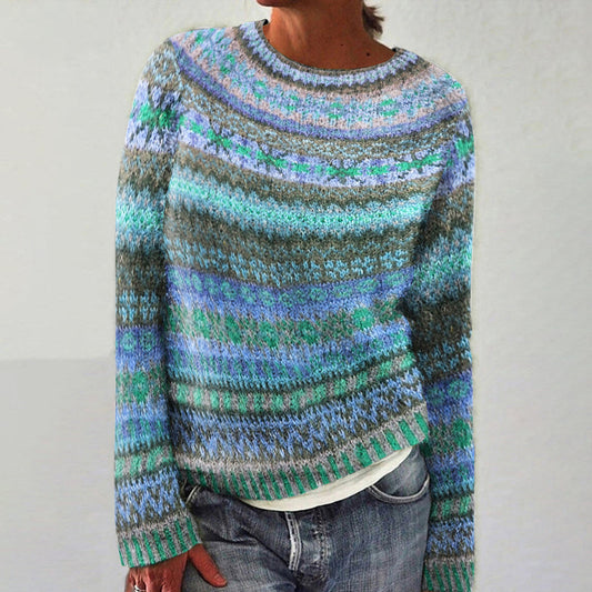 Vintage Fairman Island Knit Jacquard Crew Neck Sweater artswardrobe