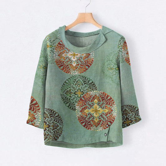 Japanese Art Print Casual Blouse