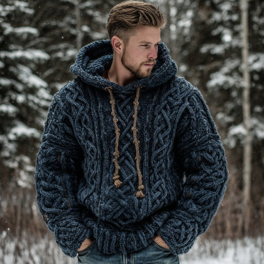 Men's Viking Celtic Knot Art Cozy Warm Hooded Sweater artswardrobe