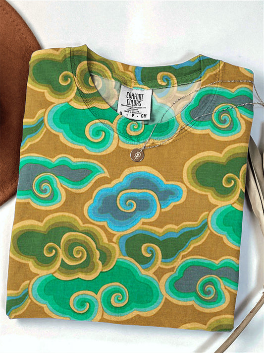 Clouds Ancient Japanese Pattern Comfy T Shirt elevenforest
