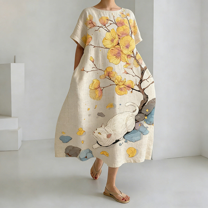 Comstylish Women's Japanese-style Fun Cat Casual Dress