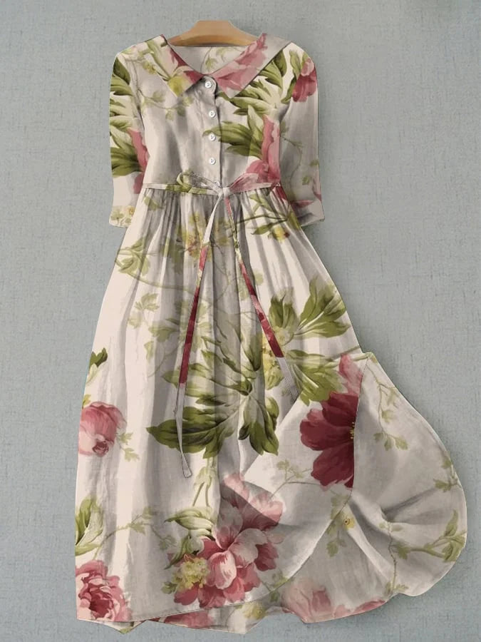 KS | Floral maxi dress with buttons