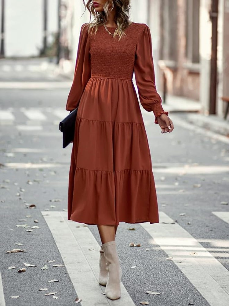 KS | Long-sleeved midi dress with tuxedos