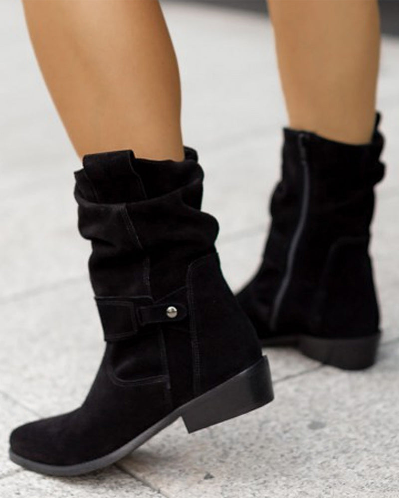 KS | Mid-calf boots with strap detail