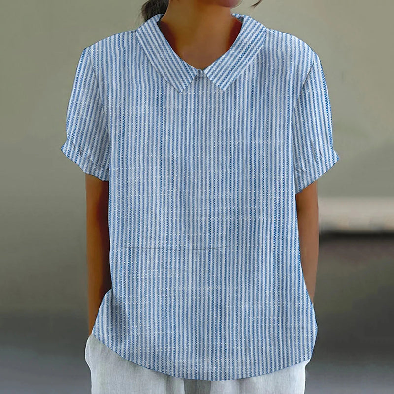 Women's Simple Striped Printed Casual Shirt elevenforest