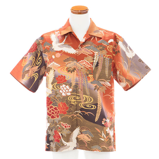 Pine Trees & Cranes Japanese Art Pattern Casual Shirt elevenforest