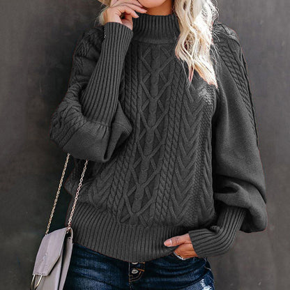 Retro Twist Loose Long Sleeve Knitted Solid Color Sweater elevenforest