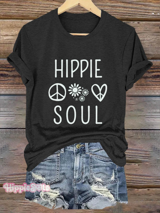 Peace And Love Hippie Soul Art Print T-shirt