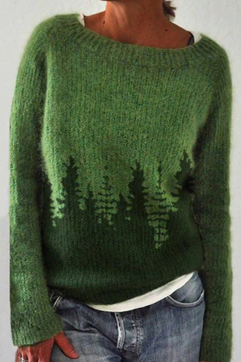 Cotton Sweater with Vintage Designs