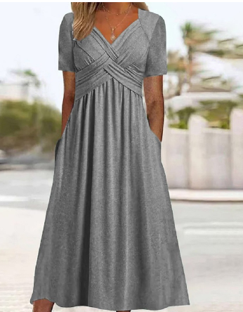 KS | Simple dress with V-neck