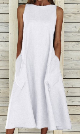 KS | Elegant cotton A-line dress