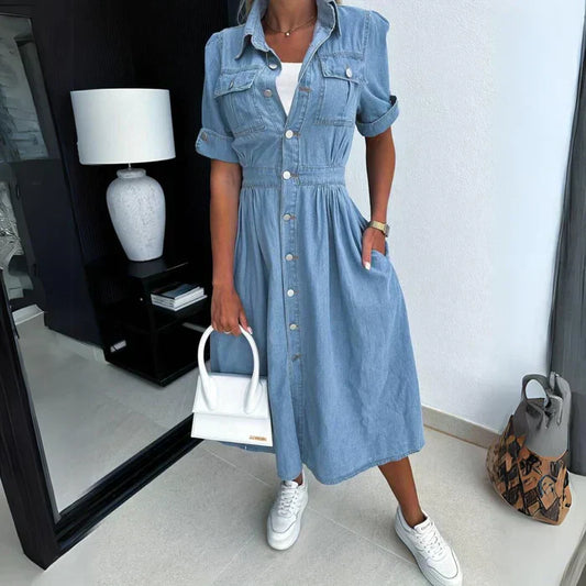KS | Elegant denim dress for women