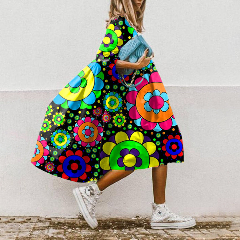 KS | Printed A-line midi dress