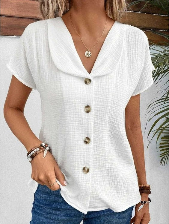 KS | Elegant & stylish button-down blouse with collar