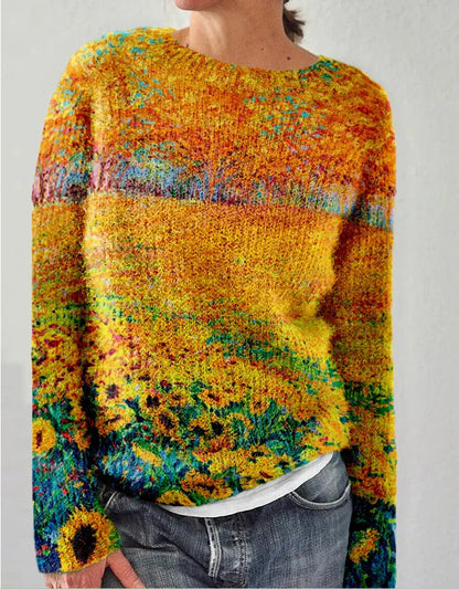 KS | Artistic landscape knit sweater
