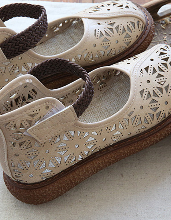 KS | Floral cut-out slip-on shoes