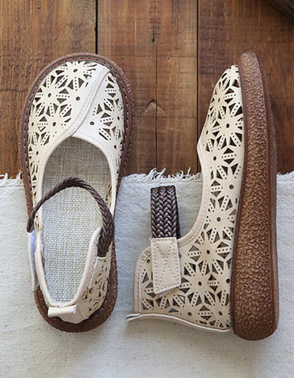 KS | Floral cut-out slip-on shoes