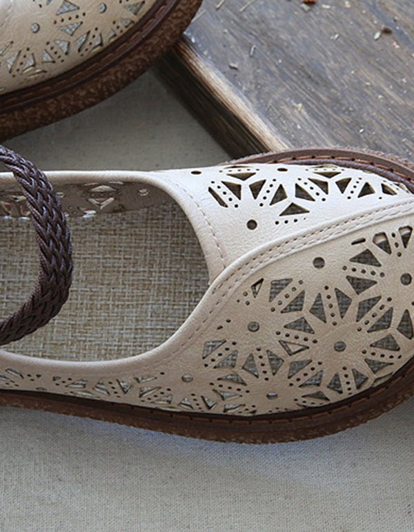 KS | Floral cut-out slip-on shoes