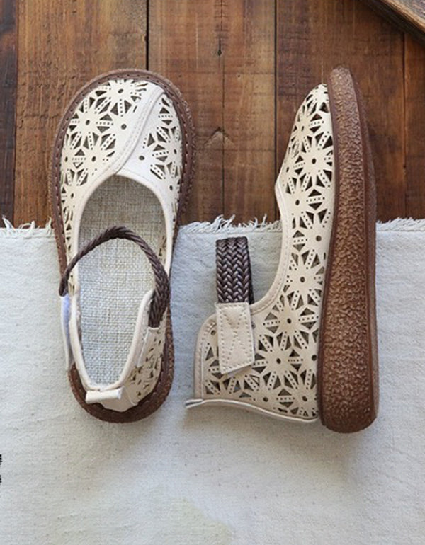 KS | Floral cut-out slip-on shoes