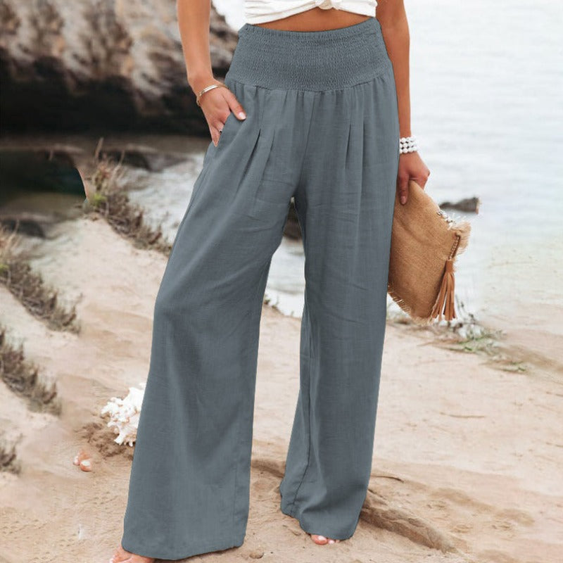 KS | Pants with wide leg and high waist