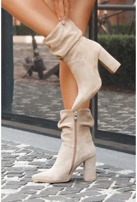 KS | Boots with suede block heel