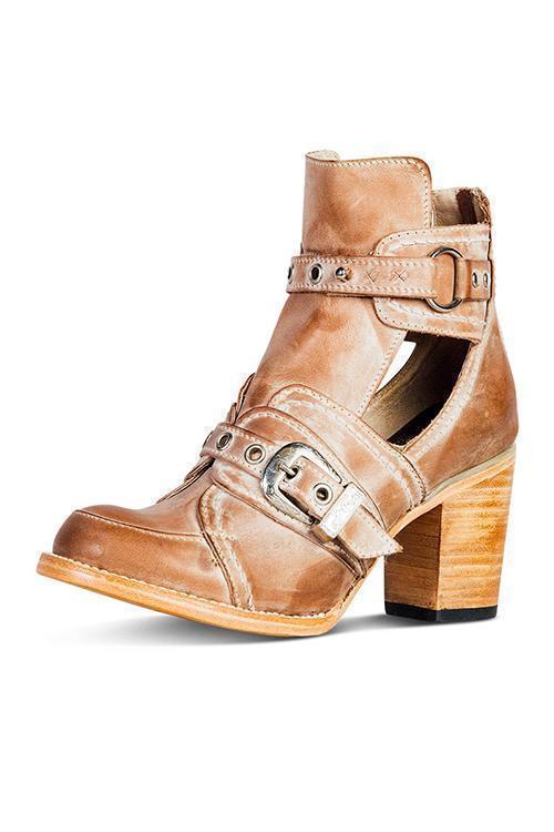 KS | Rustic ankle boot with block heels