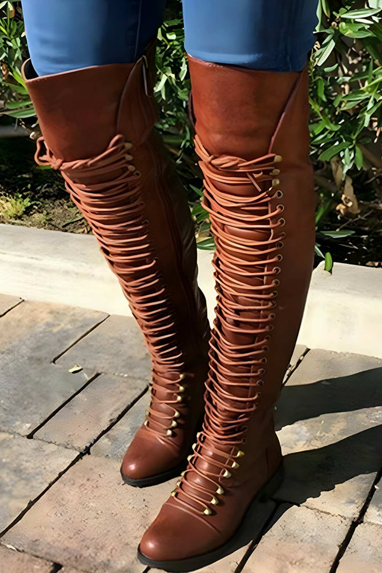 KS | Over-the-knee boots with lacing